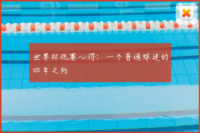 世界杯观赛心得:一个普通球迷的四年之约